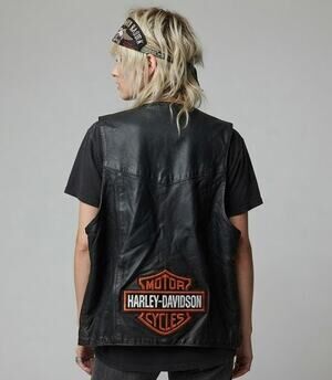 Y2K Era Harley Davidson Patched Hot Leathers Vest